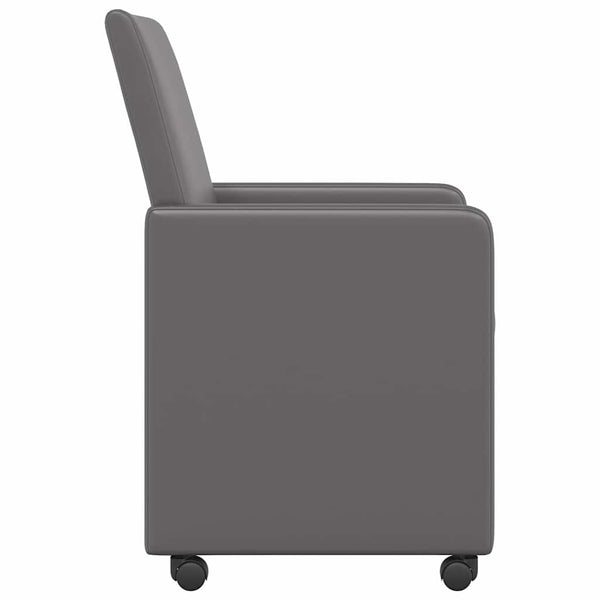 Esszimmerstühle mit Rollen, 2er Set, Grau
