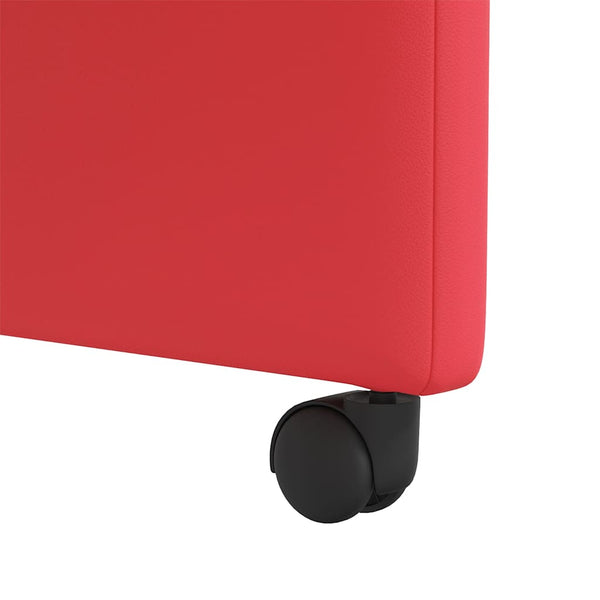 Esszimmerstühle Rot Kunstleder mit Rollen (2er-Set)