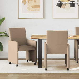 Esszimmerstühle mit Rollen, 2er-Set Cappuccino