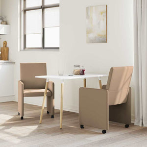 Esszimmerstühle mit Rollen, 2er-Set Cappuccino