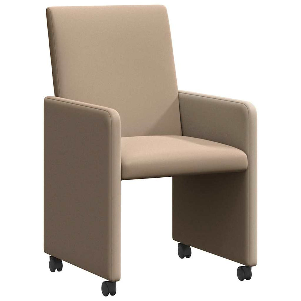 Esszimmerstühle mit Rollen, 2er-Set Cappuccino