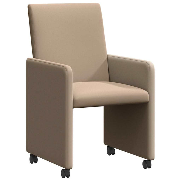 Esszimmerstühle mit Rollen, 2er-Set Cappuccino