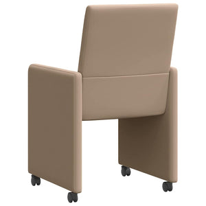 Esszimmerstühle mit Rollen, 2er-Set Cappuccino
