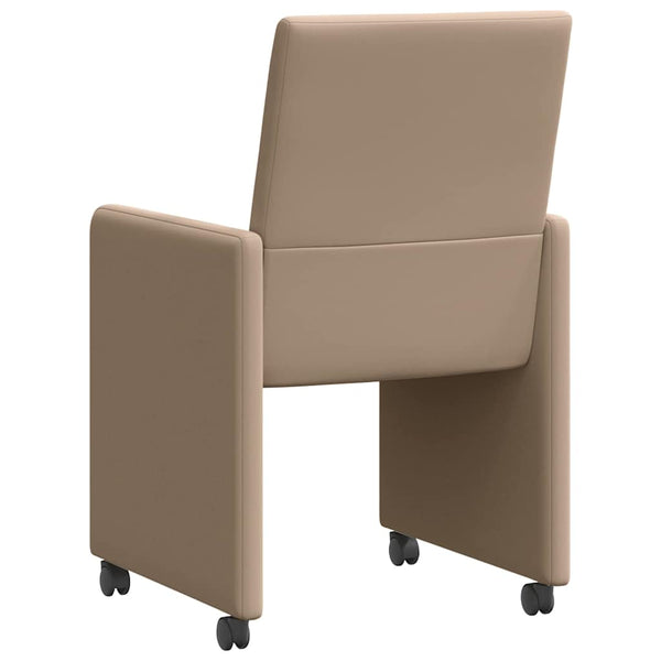 Esszimmerstühle mit Rollen, 2er-Set Cappuccino