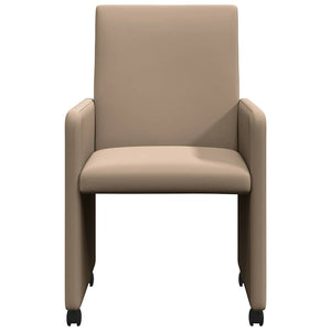 Esszimmerstühle mit Rollen, 2er-Set Cappuccino