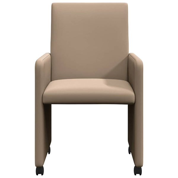 Esszimmerstühle mit Rollen, 2er-Set Cappuccino