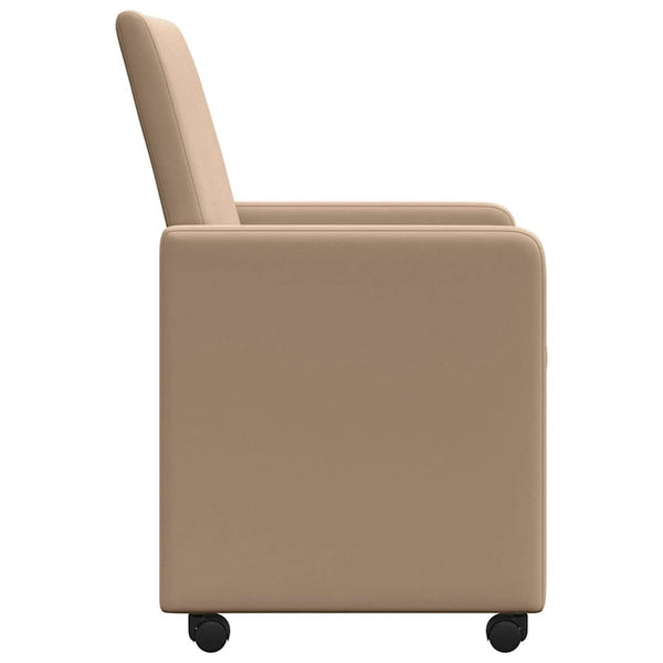 Esszimmerstühle mit Rollen, 2er-Set Cappuccino