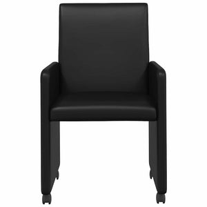 Esszimmerstühle mit Rollen, 2er-Set, Schwarz