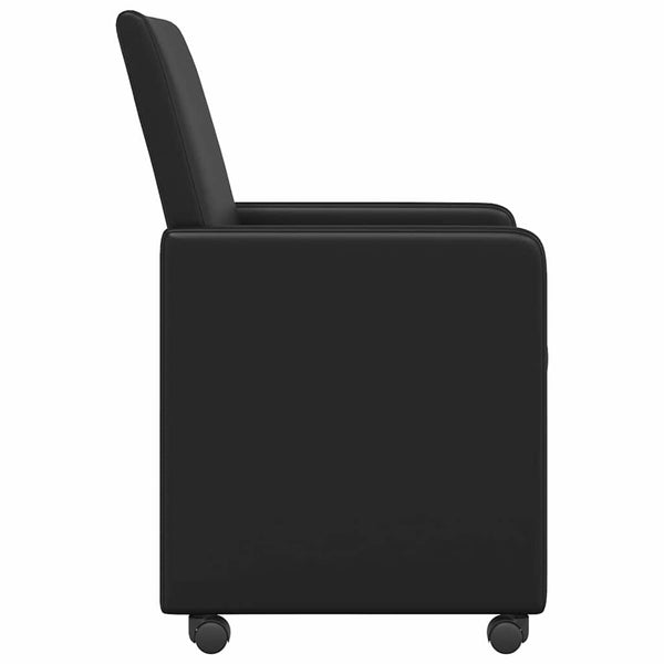 Esszimmerstühle mit Rollen, 2er-Set, Schwarz