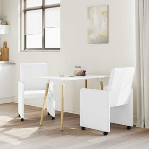 Esszimmerstühle mit Rollen, 2er Set, Weiß