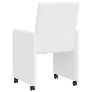 Esszimmerstühle mit Rollen, 2er Set, Weiß