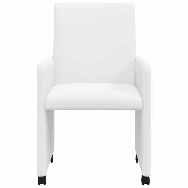 Esszimmerstühle mit Rollen, 2er Set, Weiß