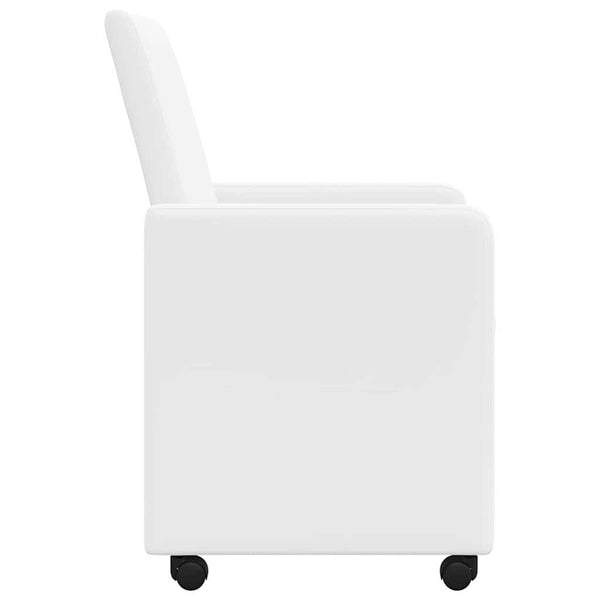 Esszimmerstühle mit Rollen, 2er Set, Weiß