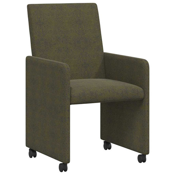 Esszimmerstühle Armeegrün mit Rollen, 2er-Set
