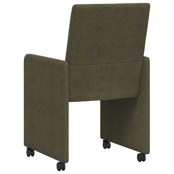 Esszimmerstühle Armeegrün mit Rollen, 2er-Set