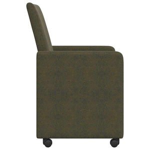 Esszimmerstühle Armeegrün mit Rollen, 2er-Set