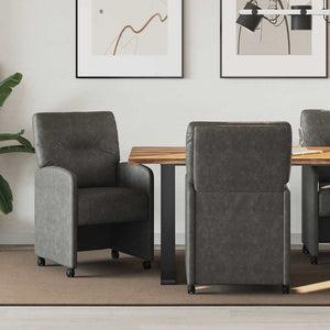 Esszimmerstühle mit Rollen, 2er-Set, Schwarz