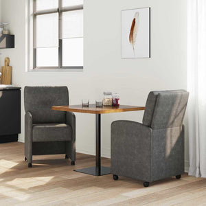Esszimmerstühle mit Rollen, 2er-Set, Schwarz