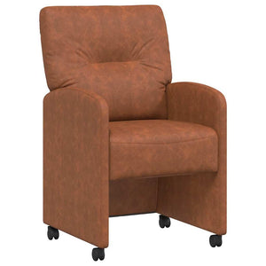 Esszimmerstühle Braun mit Rollen, 2er-Set