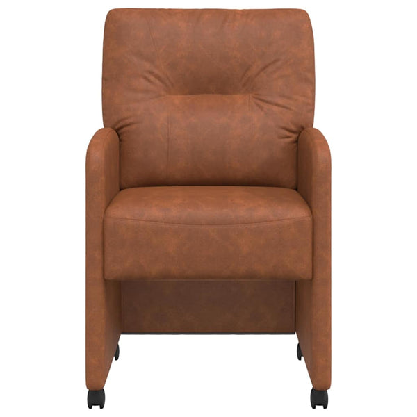 Esszimmerstühle Braun mit Rollen, 2er-Set
