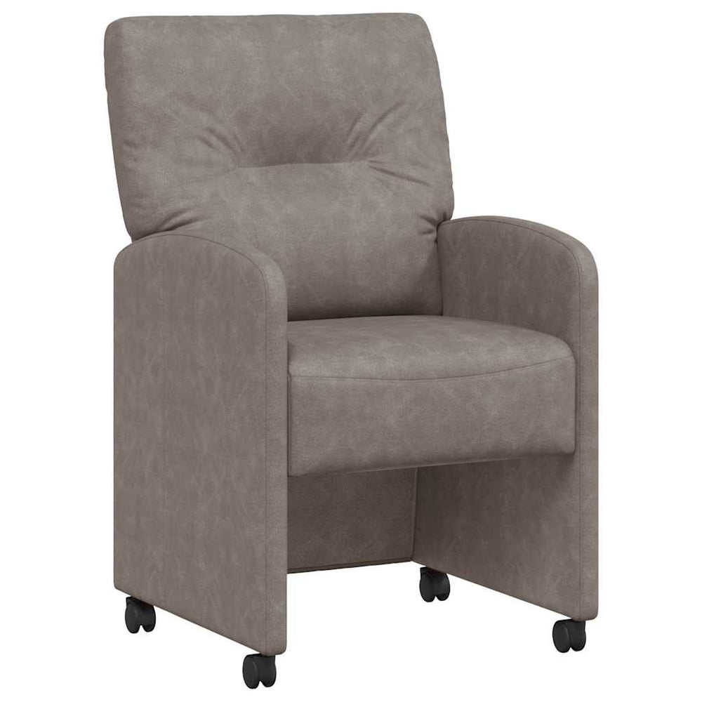 Esszimmerstühle mit Rollen Grau, 2er-Set