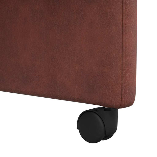 Esszimmerstühle Braun Kunstleder Rollen 2er Set