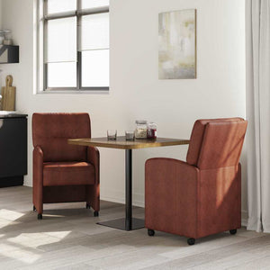 Esszimmerstühle Braun Kunstleder Rollen 2er Set