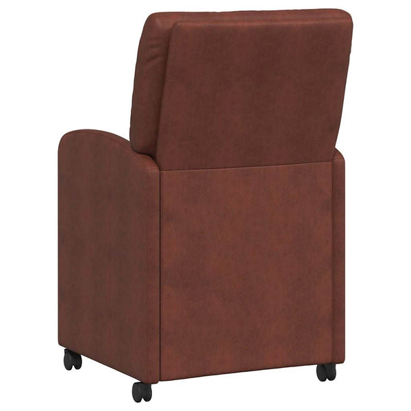 Esszimmerstühle Braun Kunstleder Rollen 2er Set