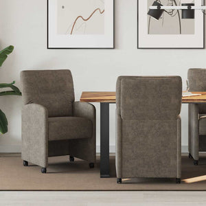 Esszimmerstühle mit Rollen, 2er-Set Dunkelgrau