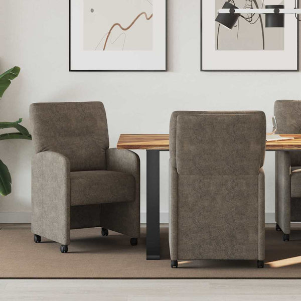 Esszimmerstühle mit Rollen, 2er-Set Dunkelgrau