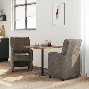 Esszimmerstühle mit Rollen, 2er-Set Dunkelgrau