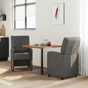 Esszimmerstühle mit Rollen, 2er Set Schwarz
