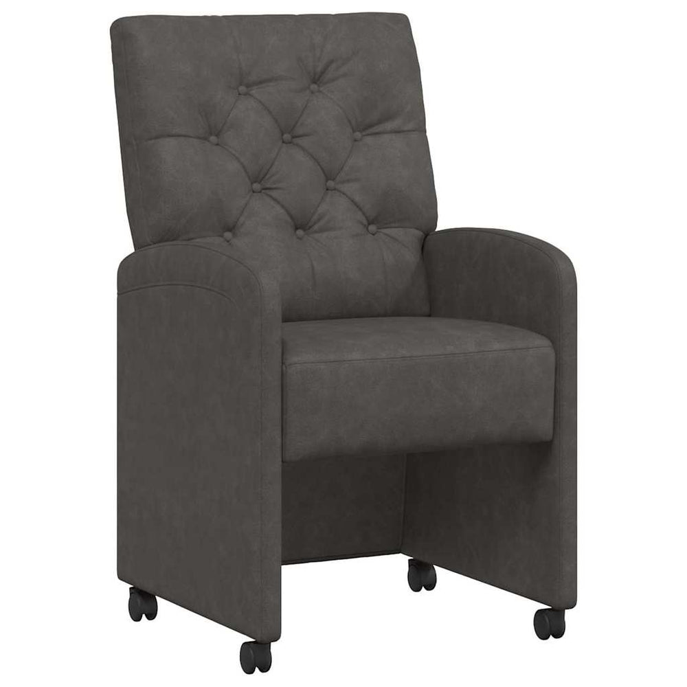 Esszimmerstühle mit Rollen, 2er Set Schwarz