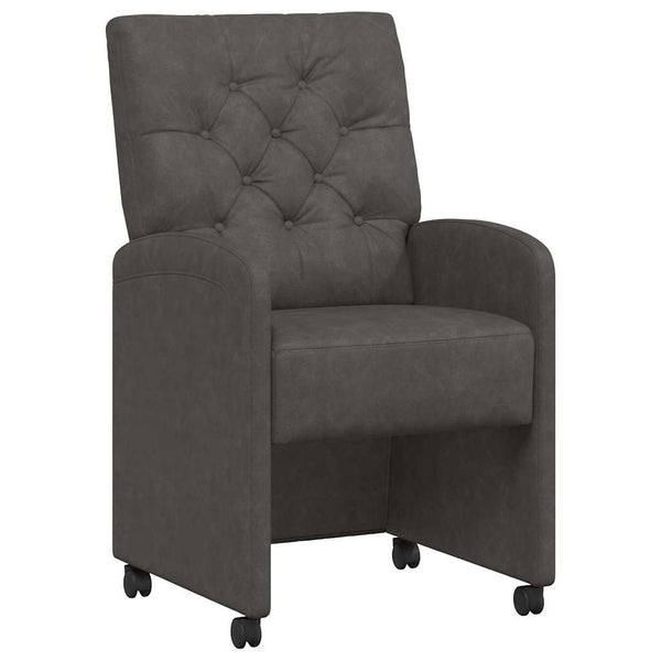Esszimmerstühle mit Rollen, 2er Set Schwarz