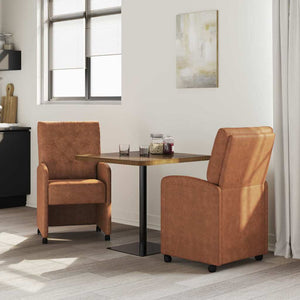Esszimmerstühle Braun mit Rollen, 2er-Set