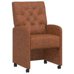 Esszimmerstühle Braun mit Rollen, 2er-Set