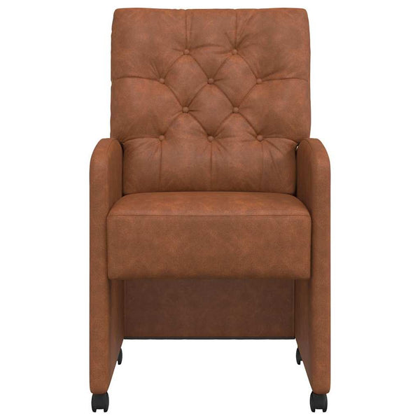 Esszimmerstühle Braun mit Rollen, 2er-Set
