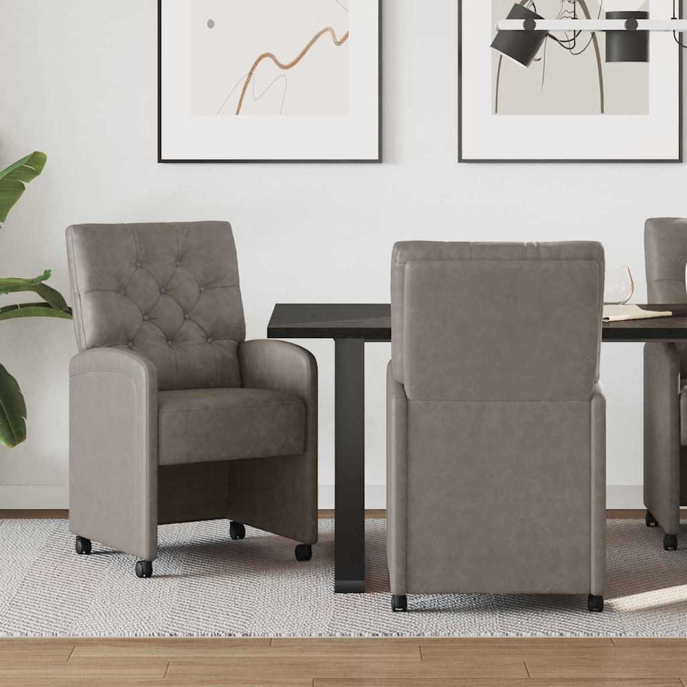 Esszimmerstühle mit Rollen, 2er-Set Grau
