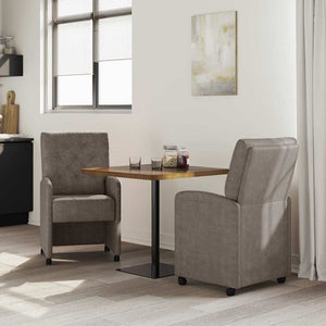 Esszimmerstühle mit Rollen, 2er-Set Grau