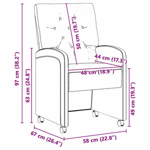 Esszimmerstühle mit Rollen, 2er-Set Grau