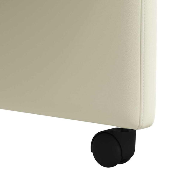 Esszimmerstühle Creme mit Rollen, 2er-Set