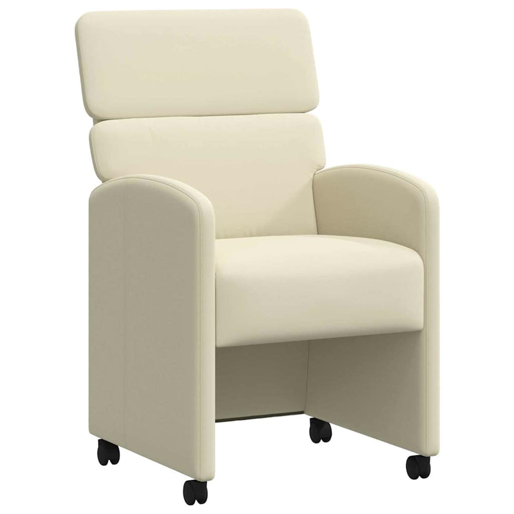Esszimmerstühle Creme mit Rollen, 2er-Set