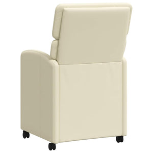 Esszimmerstühle Creme mit Rollen, 2er-Set