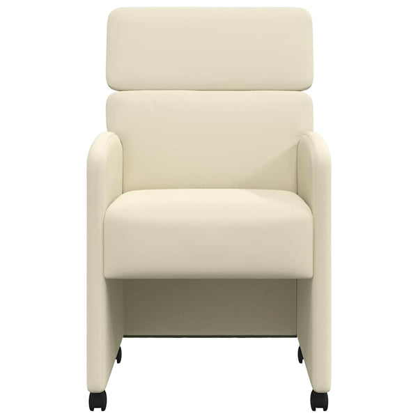 Esszimmerstühle Creme mit Rollen, 2er-Set