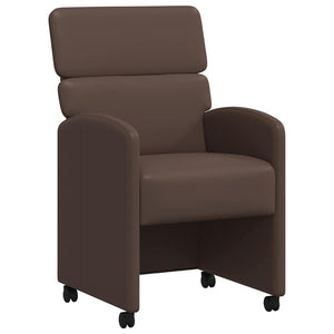 Esszimmerstühle Braun mit Rollen, 2er Set