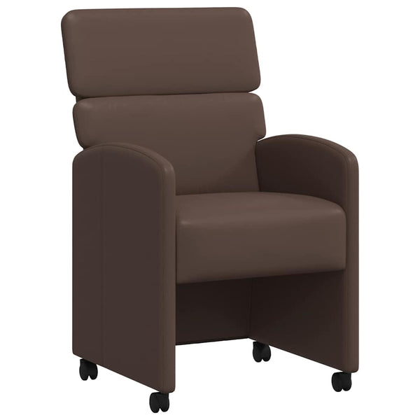 Esszimmerstühle Braun mit Rollen, 2er Set