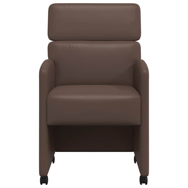 Esszimmerstühle Braun mit Rollen, 2er Set