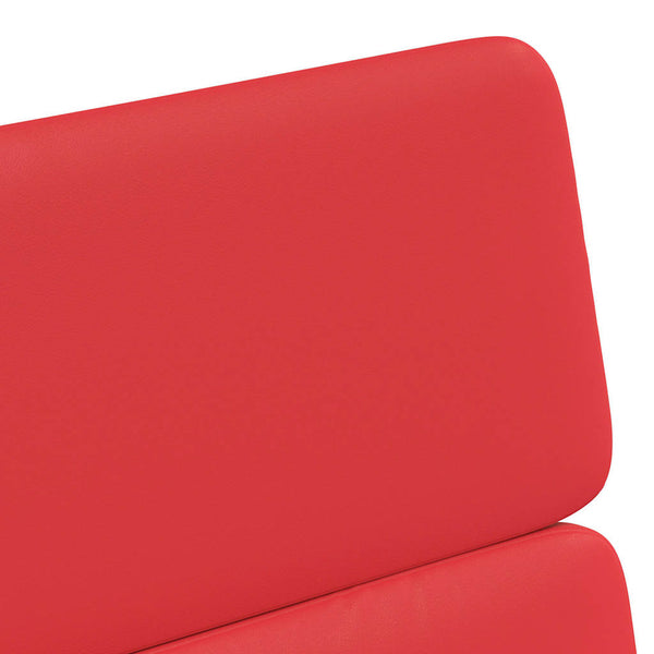 Esszimmerstühle Rot Kunstleder mit Rollen, 2er-Set
