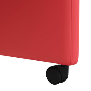 Esszimmerstühle Rot Kunstleder mit Rollen, 2er-Set