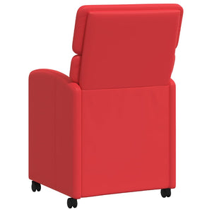 Esszimmerstühle Rot Kunstleder mit Rollen, 2er-Set